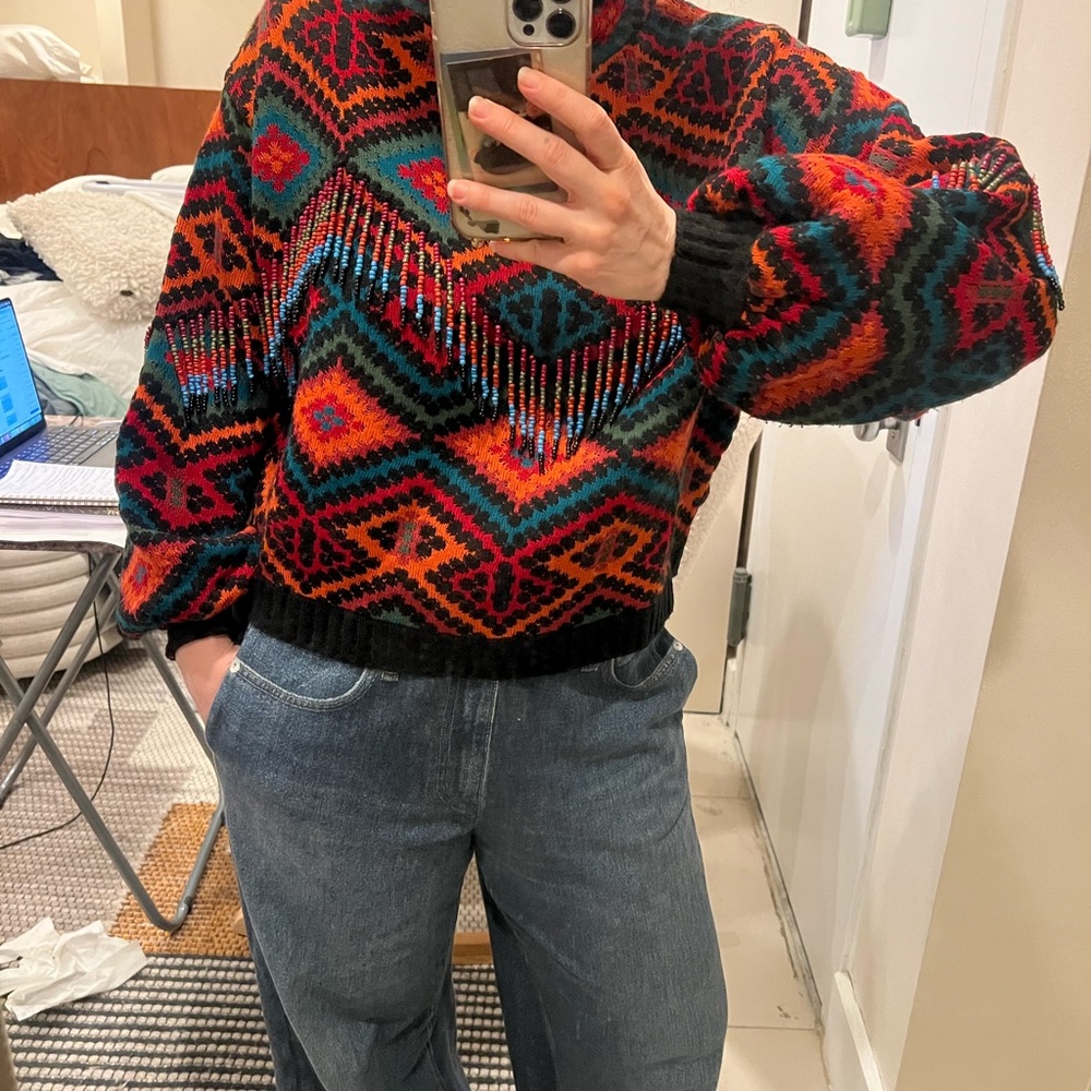 Farm Rio Rauti Beaded Sweater Size Large - Picture 7 of 7